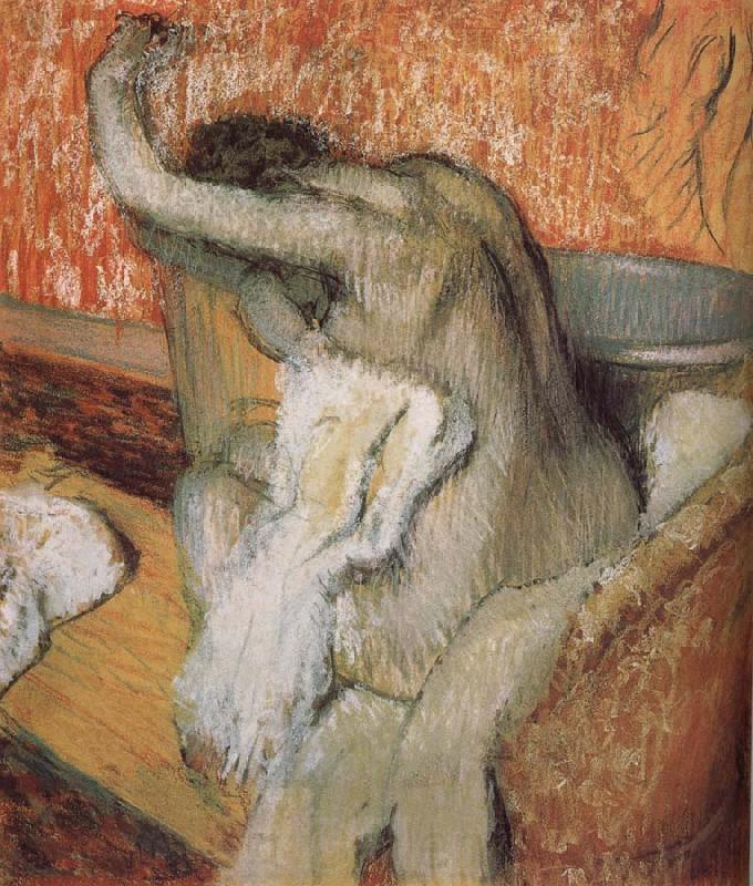 Edgar Degas The lady wiping body after bath Norge oil painting art